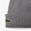 Lacoste Unisex Knit Beanie Grey YRD One Size