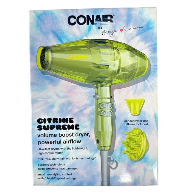 Conair Xo Morgan Simianer Volume Booster Hair Dryer Powerful Airflow In Green