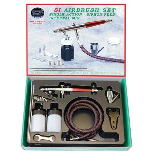 Paasche Airbrush Single Action Internal Mix Airbrush Set, Multi-Colour