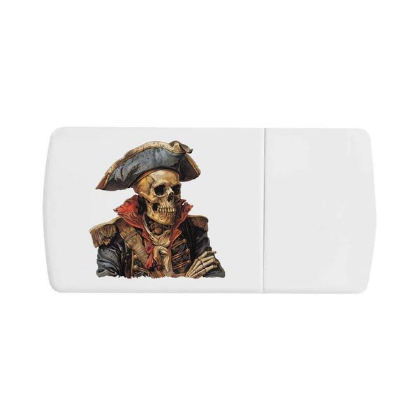 'Pirate Captain Skull' Pill Box with Tablet Splitter (PI00030656)