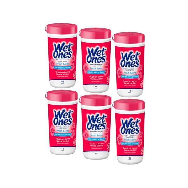 Wet Ones Antibacterial Wipes 40 Count (Value Pack of 6)