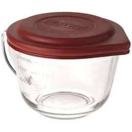 Pyrex 7202 1-Cup Clear Round Glass Food Storage Bowl and 7202-PC Plum Purple Plastic Lid (6-pack)