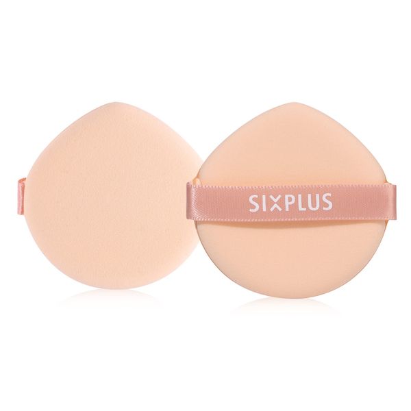 SIXPLUS Sponge Puff, 2-Piece Drop-Shaped, Multi-functional, Makeup Sponge, Makeup Puff, Cushion, Fan De Puff, Swelling with Water, Wet and Dry Use, Double-Sided, Soft, Absorbent, Durable, Skin Color