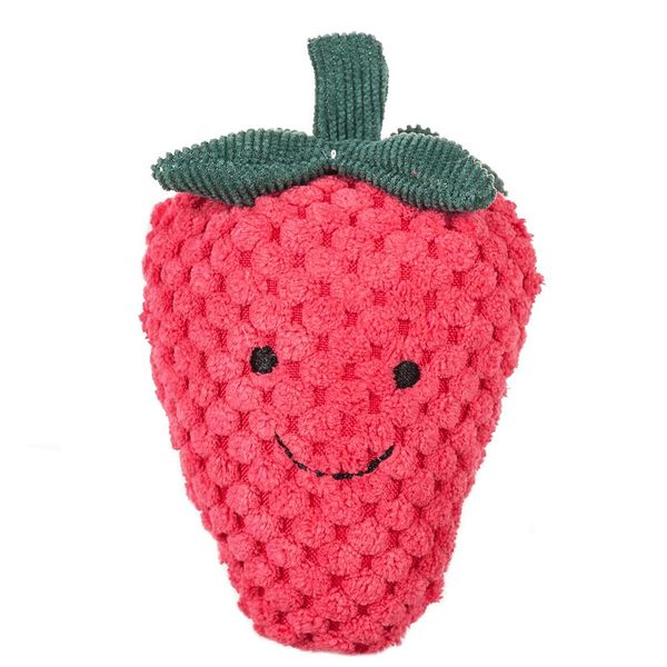 Apricot Lamb Baby Strawberry Soft Rattle Toy, Plush Stuffed Fruit for Newborn Soft Over 0 Months (Strawberry, 4 Inches)