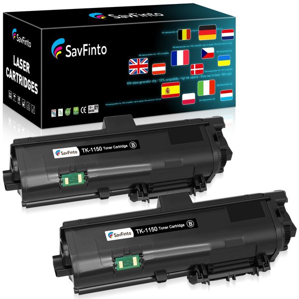 SavFinto TK-1150 Toner for Kyocera TK1150 Black Toner Cartridge for Kyocera ECOSYS M2135dn M2635dn M2635dnw M2735dw, Kyocera ECOSYS P2200 P2235d P2235dn P2235dw P2235 (2 Black)