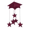 Creative Converting Mortarboard Hanging Mobile Party Decoration, 24", Burgundy