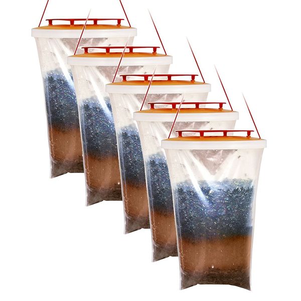Red Top Genuine Fly Trap (5 Traps)