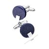 Charles William Smart Sparkle Glitter Blue Silver Cufflinks Round With A Silver Shine