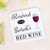 Personalised Wine Coaster – Custom Wooden Drinks Mat – Red Wine Gift