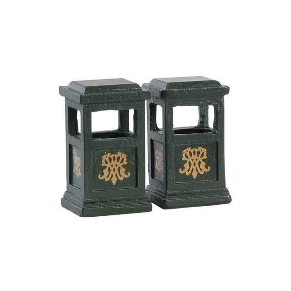 Lemax - Green Trash Can - Set Of 2