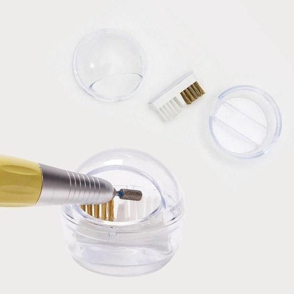 [Shinsegae Mall] Nail Art Transparent Drill Bit Dust Cleaning Container + Brush (WBCEC08)