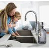 JASAI 18 Oz Vertical Stripes Kitchen Soap Dispenser with 304 Rust Proof Stainless Steel Pump, Refillable Liquid Soap Dispenser for Bathroom, Kitchen, Hand Soap, Dish Soap (Clear Grey)