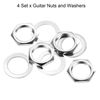 sourcing map 4 Set Guitar Nuts and Washers 3/8" Guitar Input Output Jack Socket Nuts Silver for Guitar Bass