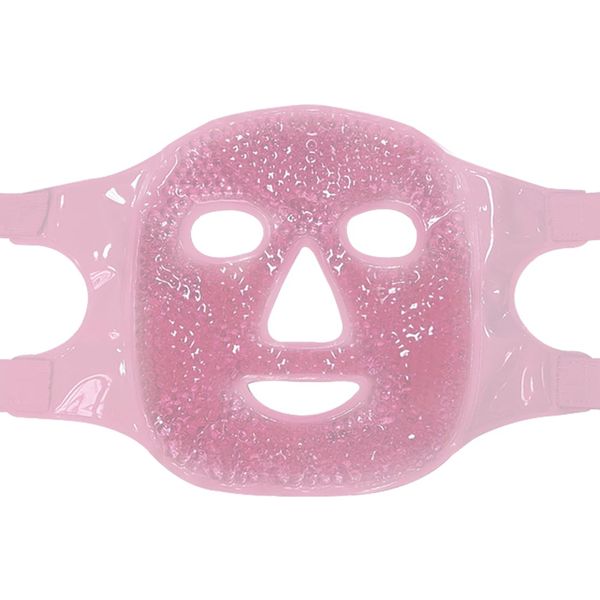 Ice Pack Cold Face Eye Masks Reduce Face Puff, Dark Circles, Reusable Cold Hot Gel Face Eye Mask (Pink, Regular (Universal Fit))