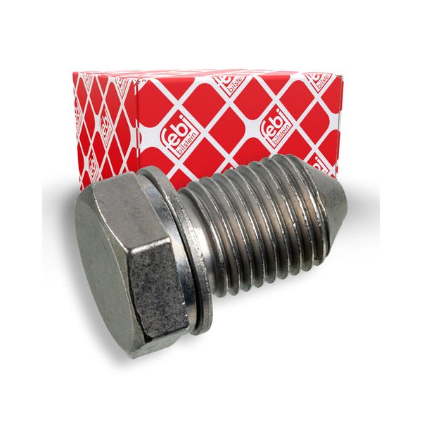 febi bilstein Oil Drain Plug with Sealing Ring, 1 Piece, Silver (48871)