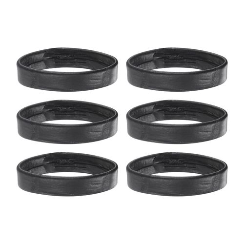 uxcell 6 Pcs PU Leather Loops Replacement Retaining Ring Keeper for 22mm Width Watch Band, Black