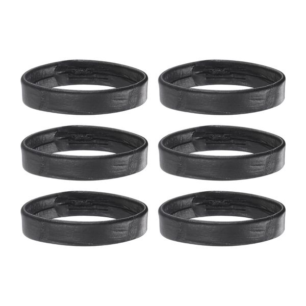 uxcell 6 Pcs PU Leather Loops Replacement Retaining Ring Keeper for 22mm Width Watch Band, Black