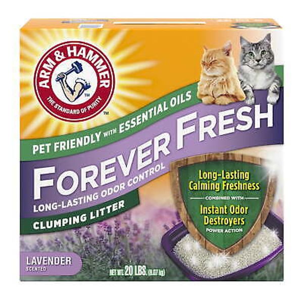 20 lb Forever Fresh Clumping Cat Litter – Multi-Cat, Lavender Essential Oils