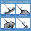Poolvio 5-in-1 Pool Cleaning Kit - Includes Semi-Deep Skimmer Net, Aluminum L...