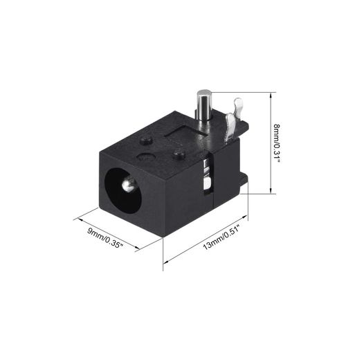 uxcell PCB Mount 4.0mm x 1.7mm 3 Pin Video DC Power Connector Socket DC023 Black 10Pcs