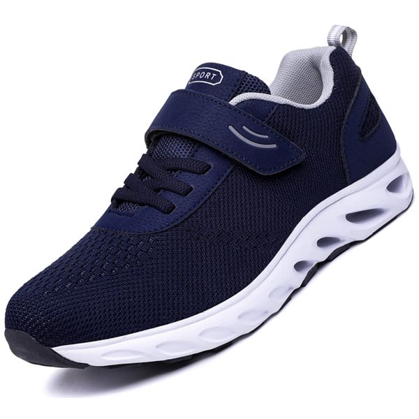 ZUSERIS Rehabilitation Shoes, Nursing Shoes, Walking Shoes, Men's, Women's, Sneakers, Elderly Shoes, Velcro, Respect for the Aged Day, Everyday Wear, Non-Slip, Breathable, Mother's Day, blue