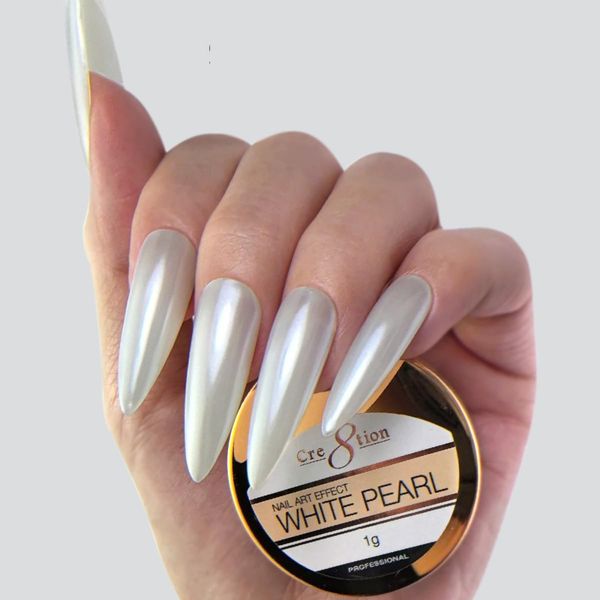 Cre8tion White Pearl Nail Art Effect 1g