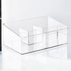 Simply Tidy Small Clear Stacking Plastic Desktop Organizer 5-Compartment Stackable Storage Bin with Removable Divider for Markers, Sticky Notes & Office Supplies, 1 Pack