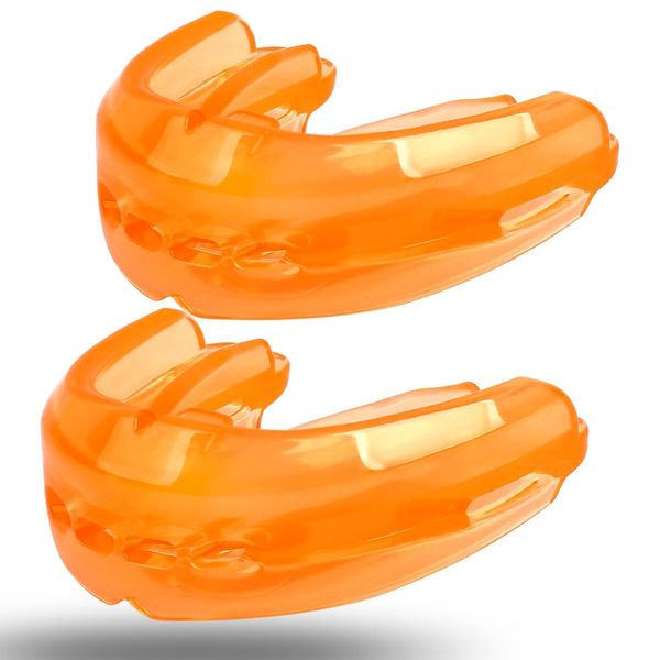 2Pcs Sport Mouth Guard Youth Adult, Mouthguard for Braces, Mouth Guard for Braces for Sports, No Boil Mouth Guard, Premium Quality, Football, Jujitsu and Karate