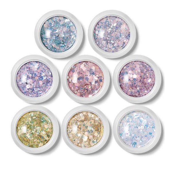 Nail art glitter sequin set of 8 multipurpose glitter powder craft topping slime spe*1446ka