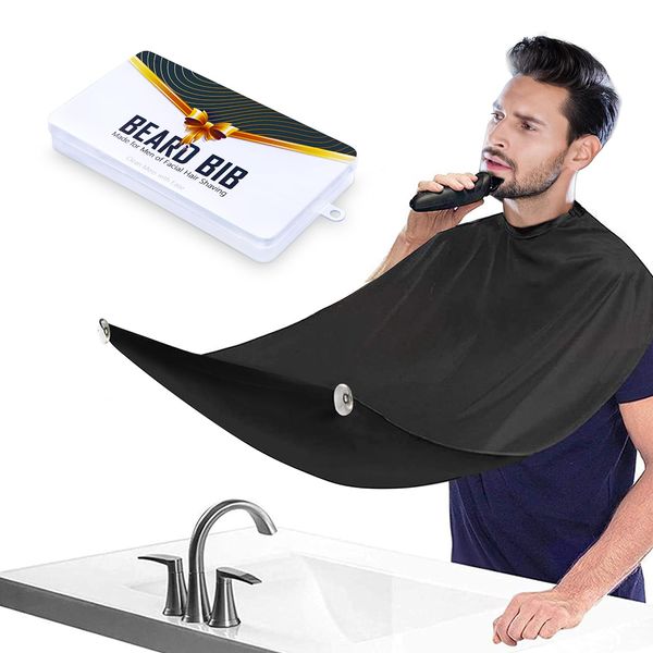 Beard Bib Beard Apron, Beard Catcher Stocking Stuffers Shaving and Trimming, Non-Stick Grooming Cloth with 2 Suction Cups, Best Christmas Gifts for Men