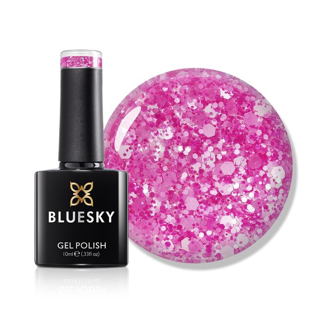 Bluesky Gel Polish - Glitter Neon 10 Hot Pink