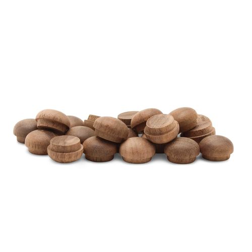 Walnut Wood Plugs for Furniture, 3/8 inch Button Top Wood Plugs for Screw Holes - Pack of 100 by Woodpeckers
