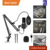Professional All-Metal USB Microphone with Adjustable Boom Arm and Filter