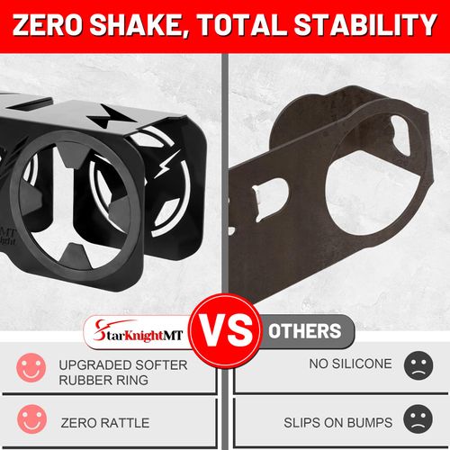 StarknightMT Cup Holder For RZR Passenger Grab Bar, RZR Drink Holder With Upgraded Rubber Fits 18-40oz Cups Compatible With Polaris RZR 1000 XP 14-23, 900 14-20, XP Turbo 16-21, Black