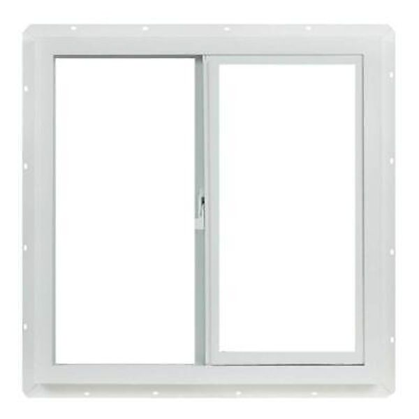 Utility Left-hand Single Slider Vinyl Window Dual Pane Insulated Glass w/ Screen