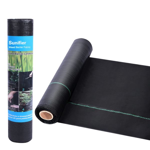 Weed Barrier Landscape Fabric Heavy Duty，Garden Fabric Weed Barrier，Black Mulch for Landscaping, Weed Blocker Fabric Garden Bed Cover Garden Supplies (1.3ft x 50ft)