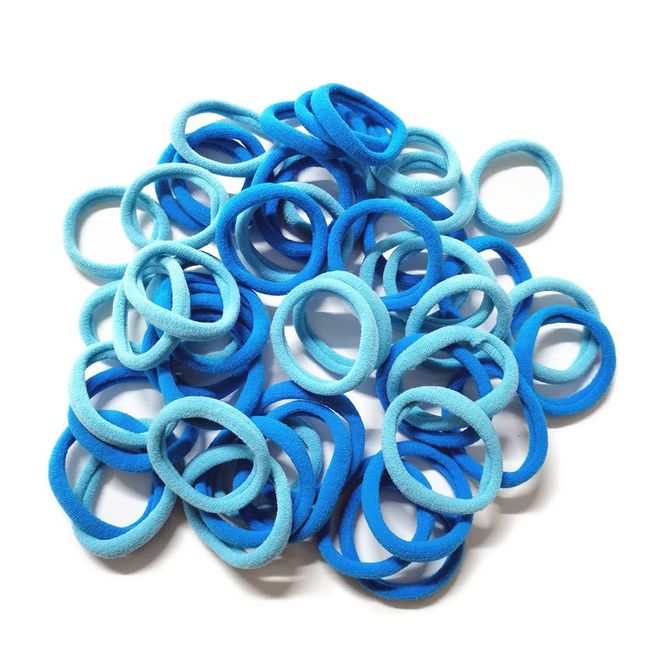 Morices 50pcs Gradient Women Hair Ties,No Metal Elastic Ponytail Holder Ring Elastic ,No Damage Seamless Stretch Hair Band Hair Accessories Hair Bundles for Thick Curly Hair,Blue