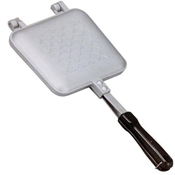 Kobec direct fire hot sandwich maker, silver, size: approx. 35.3 x 15.2 x 3 cm (including handle)