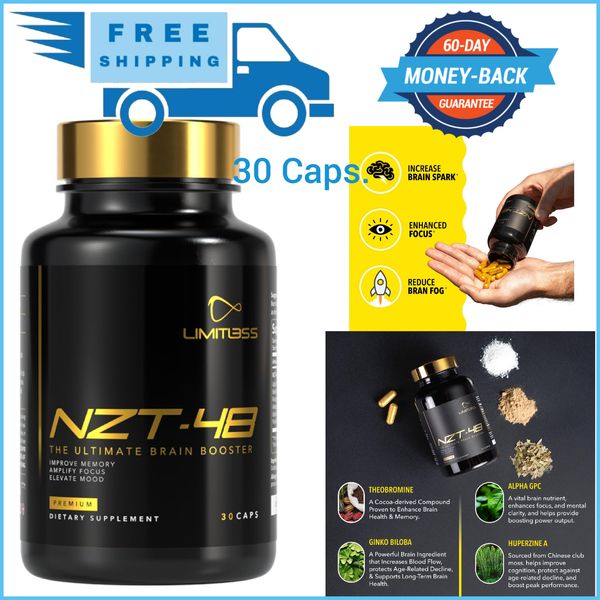 NZT-48 Premium Brain - Nootropic - Brain for Memory + Focus + Natural Energy ...