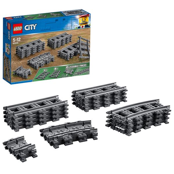 LEGO 60205 City Tracks 20 Pieces Extention Accessory Set, Building Toy Train Track Expansion, Toys for Kids