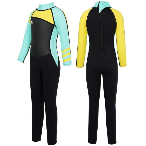 Gogokids Kinder Neoprenanzüge - Jungen Mädchen Rash Guard Einteiler Thermische Badeanzüge 2.5mm Neopren Taucheranzug Schnorchelanzug UV-Schutz 50+