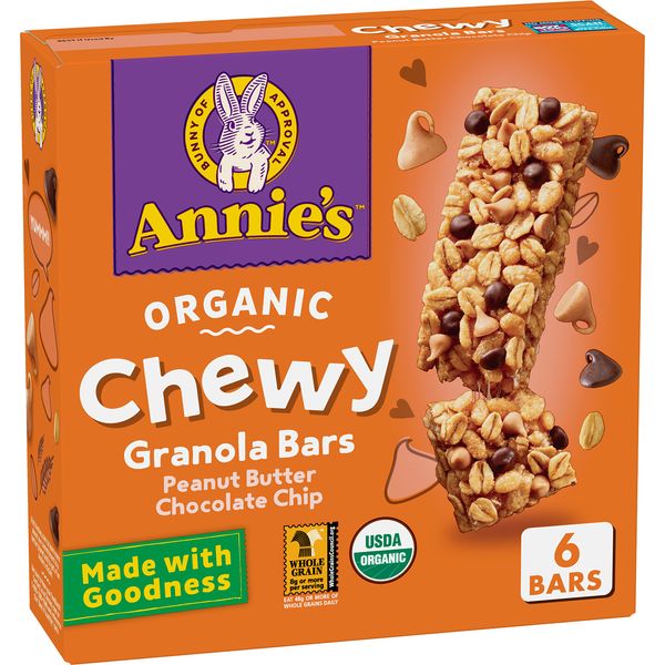 Annie's Organic Chewy Granola Bars, Peanut Butter Chocolate Chip, 6 Bars, 5.34 oz