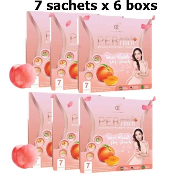 Per Peach Fiber Detox Body Slim Weight Control Skin Care Good Health x 6 boxs.