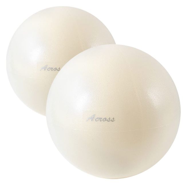 Pilates Yoga Balls, 7.9 inches (20 cm) / 9.8 inches (25 cm), Cream Color, White, Balance, Core Training, Stretching, Exercise, Fitness (Set of 2)