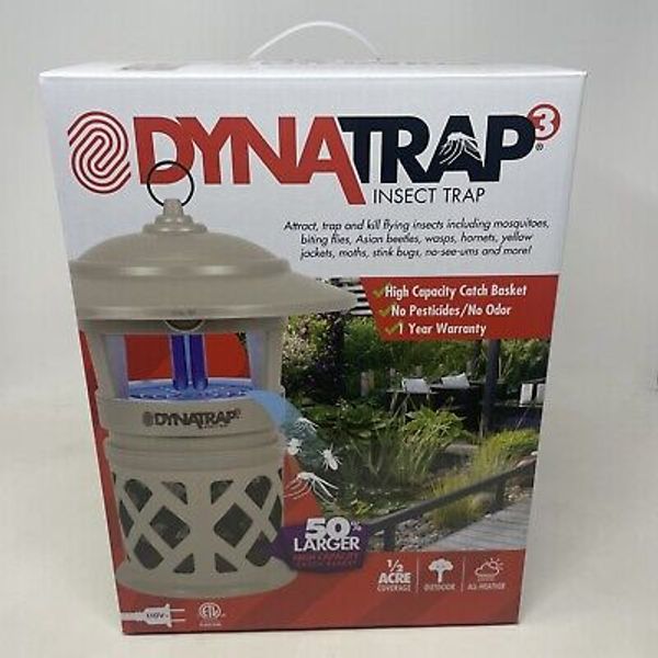 DynaTrap 3 Insect Trap Mosquito Control Bug Killer 1/2Acre Coverage Tan/Gray NEW