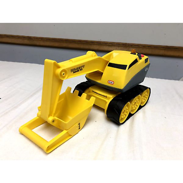 Vintage Little Tikes Rugged Riggz Yellow/Black Excavator Work Light/Sound/Bucket