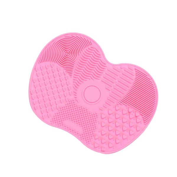 MakeupBrushCleanerSiliconPadScrubberWithSuction Cups Makeup Brush Cleaning Mat For Cleaning Eyebrows Foundations Blushes And Highlighters (Pink)