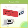 iRasptek basic kit for Raspberry Pi 5 4GB RAM with Red&White Case and Active Cooler