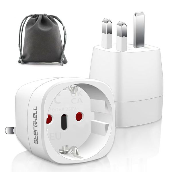 Reiseadapter UK Adapter England Deutschland Stecker, 2 Pack UK Steckdosenadapter Reisestecker Typ g Stromadapter für EU zu England Schottland Reise Steckdose DVD CD Play mit Irland Dubai Maldives