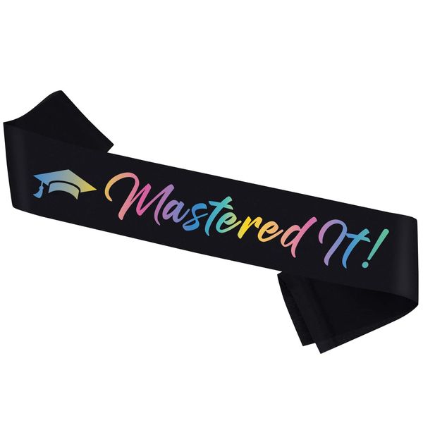 PYQWA Mastered it Sash, Colored Class of 2024 Happy Graduation Satin Sash - Congrats Grad Congratulations Grad 2024 Party Decorations